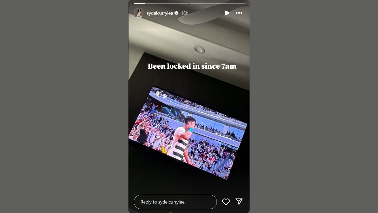 Sydel Curry locks in at the men's French Open Final. (Credits: @sydelcurrylee/Instagram)
